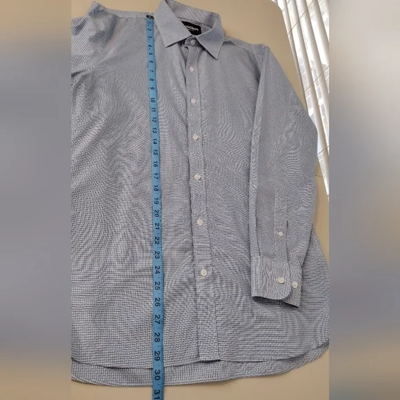 Bonobos Wrinkle-Free Cotton Blue Checkered Classic Tailored Fit Button-Up Shirt - Picture 11 of 15